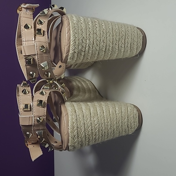 Steven New York Scoutt Neutral Wedge Espadrille Studded Sandale used G/Con.Si 8M - Picture 5 of 7